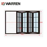Warren folding door design with grill glass bifold door for sale